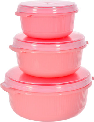Heart Home Plastic Utility Container  - 3200 ml(Pack of 3, Pink)
