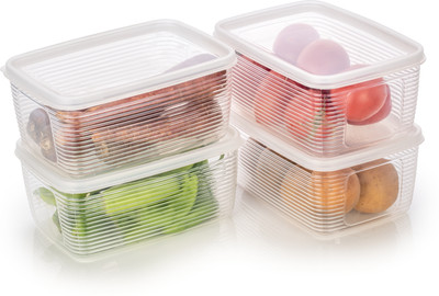 hitu Plastic Utility Container  - 1850 ml(Pack of 4, Clear)