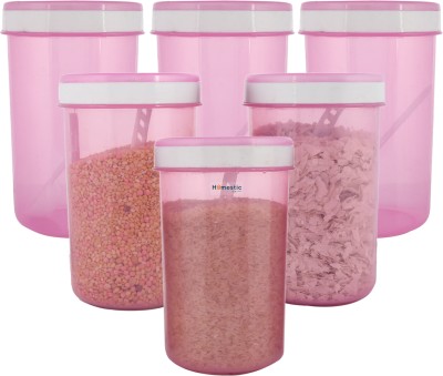 HOMESTIC Plastic Grocery Container  - 500 ml(Pack of 6, Pink)