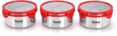 Sumeet Steel Utility Container  - 900 ml(Pack of 3, Red)