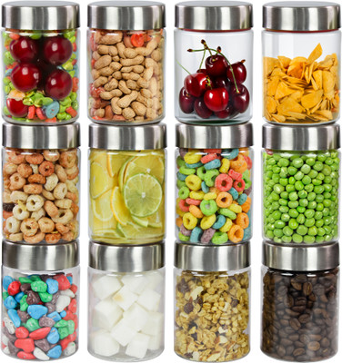 Pearlpet Plastic Utility Container  - 270 ml(Pack of 12, Silver)