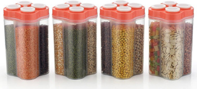 BENNUR 7 Plastic Grocery Container  - 2400 ml(Pack of 4, Pink)