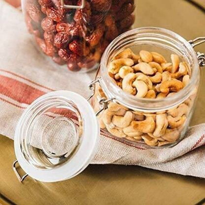 NAVPATH Glass Grocery Container  - 2000 ml(Pack of 4, Clear)