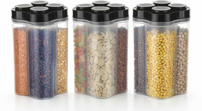 Zubix Plastic Utility Container  - 2400 ml(Pack of 3, Clear)
