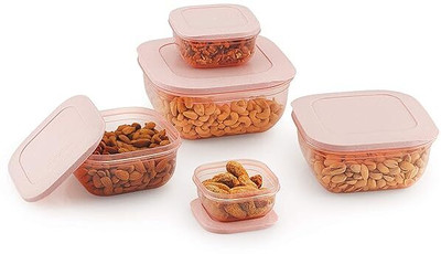 Hlokis Plastic Grocery Container  - 300 ml(Pack of 5, Pink)