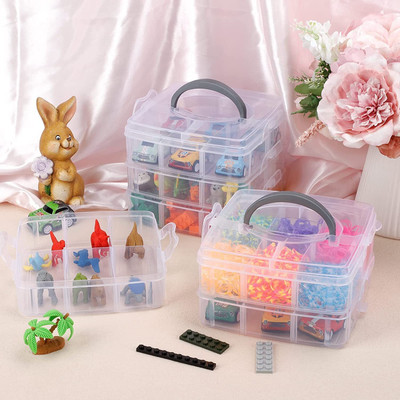 RadhaTex 3 Layer 18 Grid Multi Purpose Storage Box With Adjustable Dividers X1.173 Plastic Wall Shelf(Number of Shelves - 1, Clear)