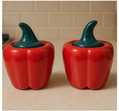 maya sales Ceramic Pickle Jar  - 500 ml(Pack of 2, Red)