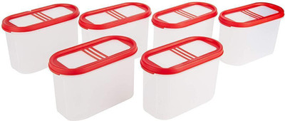 Flipkart SmartBuy Plastic Utility Container  - 1200 ml(Pack of 6, Red)