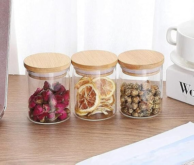KLICKIO Glass Grocery Container  - 220 ml(Pack of 3, Clear)