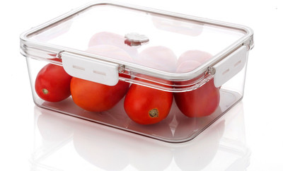 KitchHaven Plastic Fridge Container  - 1600 ml(White)