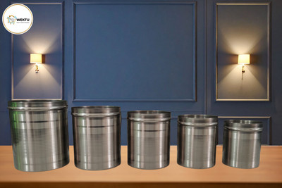 WEKTU Stainless Steel Grocery Container  - 1800 ml(Pack of 5, Silver)