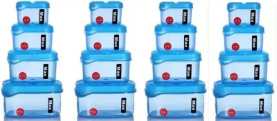 Krique Plastic Grocery Container  - 250 ml, 500 ml, 1000 ml, 1500 ml(Pack of 16, Blue)