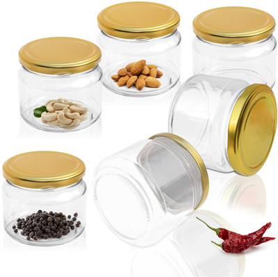 Pure Source India Glass Utility Container  - 150 g(Pack of 6, Clear)
