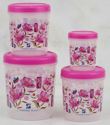 nitsr Plastic Grocery Container  - 5000 ml(Pack of 4, Pink)