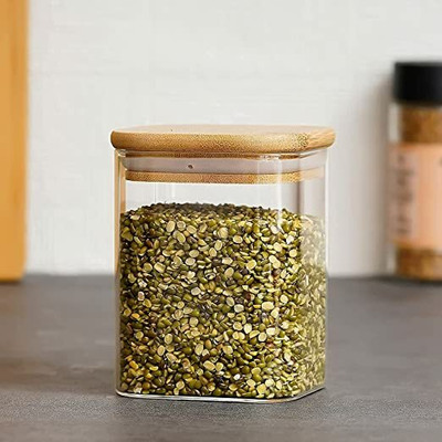 Coozico Glass Grocery Container  - 950 ml(Clear)