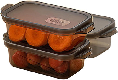 Gripzo Plastic Grocery Container  - 250 ml(Pack of 3, Brown)