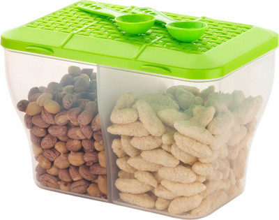 MAGICSPOON Polypropylene Grocery Container  - 2000 ml(Green, Multicolor)