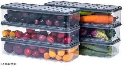 Alvinos Plastic Fridge Container  - 1200 L(Pack of 6, Grey)