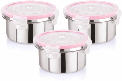 Osiya Stainless Steel, Plastic Utility Container  - 1050 ml(Pack of 3, Silver)