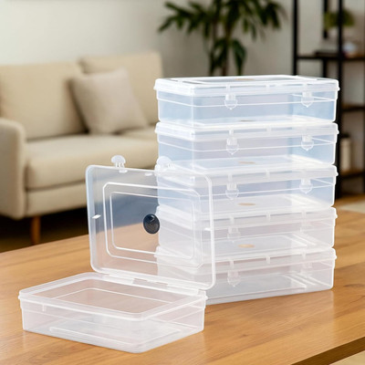 Eos Plastic Grocery Container  - 0.816 ml(Pack of 6, White)