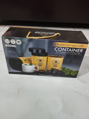 sathi collection Plastic Tea Coffee & Sugar Container  - 800 ml(Pack of 3, Grey)