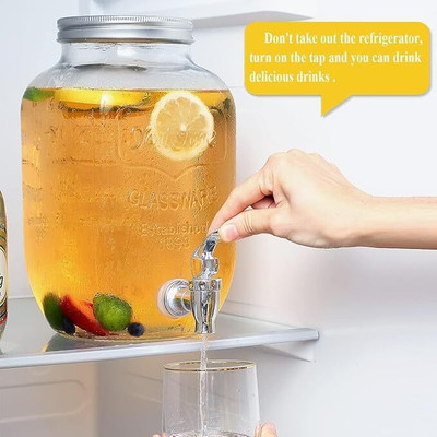 Tablelily Glass Utility Container  - 4000 ml(Pack of 2, Transparent)