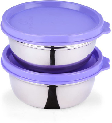 Oliveware Steel Utility Container  - 500 ml(Pack of 2, Violet)