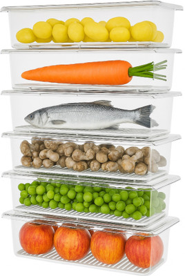 DEBS CARE Polypropylene, Plastic Fridge Container  - 1500 ml(Pack of 6, Transparent)