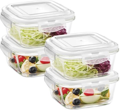 BOROSIL Glass Grocery Container  - 3200 ml(Pack of 4, Clear)