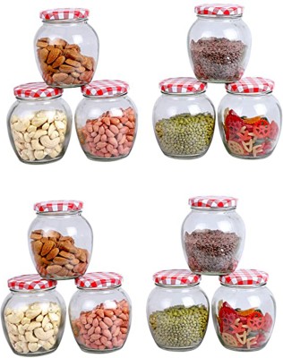 Avresta Glass Grocery Container  - 350 ml(Pack of 12, Clear)