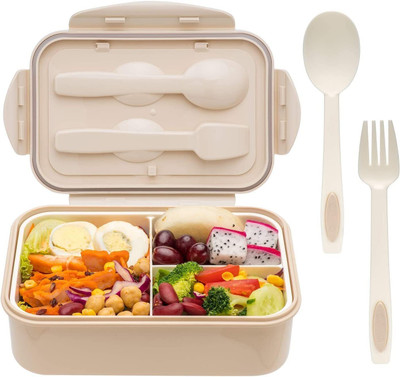 RBGIIT Plastic Kids School 3 Compartment Lunch Box With Spoon & Fork B-7 3 Containers Lunch Box(1000 ml)