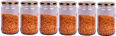 AFAST Glass Utility Container  - 1000 ml(Pack of 6, Clear)