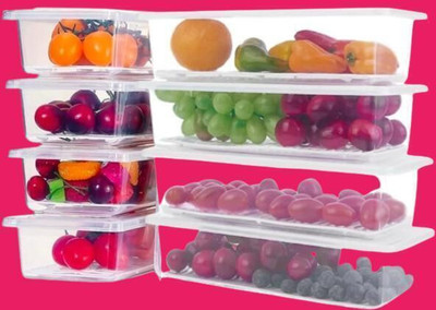 MAXIITOOLII Plastic Fridge Container  - 1500 ml(Pack of 6, Clear)