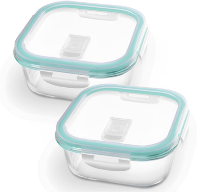 IndusBay Glass Utility Container  - 800 ml(Pack of 2, Clear)