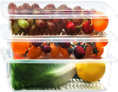 VHD Plastic Fridge Container  - 1500 ml(Pack of 2, White)