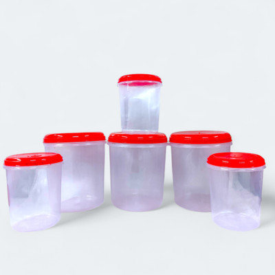 Handyfix Plastic Utility Container  - 1 kg, 3 kg(Pack of 6, Red)