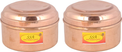 Shivshakti Arts Copper Utility Container  - 400 ml(Pack of 2, Brown)
