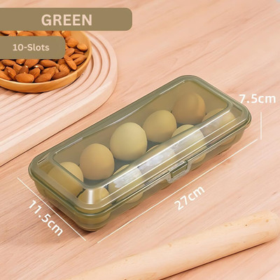 Ash & Roh Plastic Egg Container  - 1 dozen(Green)
