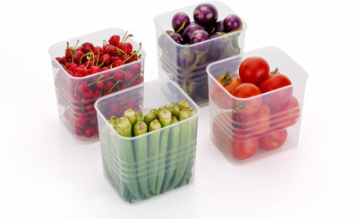 AK10ZONE Plastic Fridge Container  - 1200 ml(Pack of 4, Multicolor)
