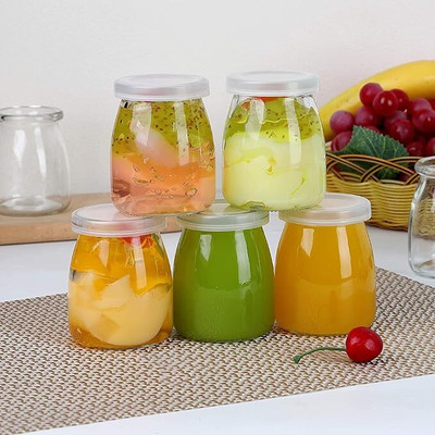 GOLOFY Glass Fridge Container  - 100 ml(Pack of 6, Clear)