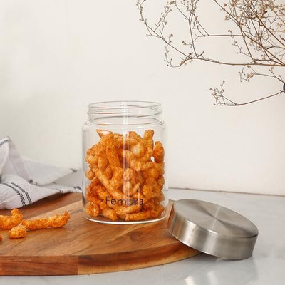 Femora Glass Grocery Container  - 350 ml(Clear)