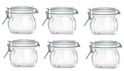 Isipho Glass Utility Container  - 500 ml(Pack of 6, Clear)