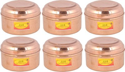 Shivshakti Arts Copper Utility Container  - 400 ml(Pack of 6, Brown)