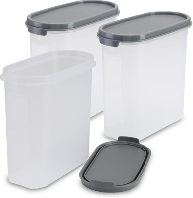 N H Enterprise Plastic Grocery Container  - 1700 ml(Pack of 3, Transparent)