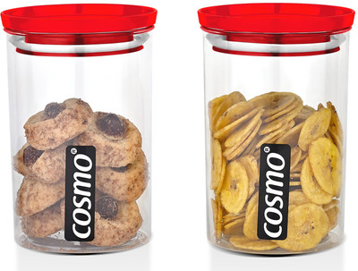 COSMO Plastic Grocery Container  - 900 ml(Pack of 2, Red)