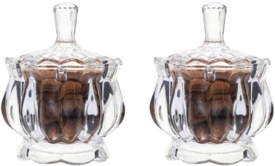 RDNENTERPRISE Glass Cookie Jar  - 300 ml(Pack of 2, Clear)