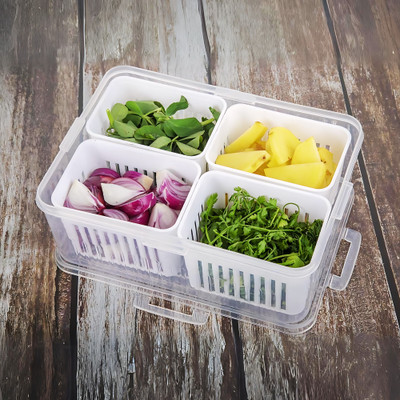 HOMIFYHUB Plastic, Polypropylene Fridge Container  - 2200 ml(White)