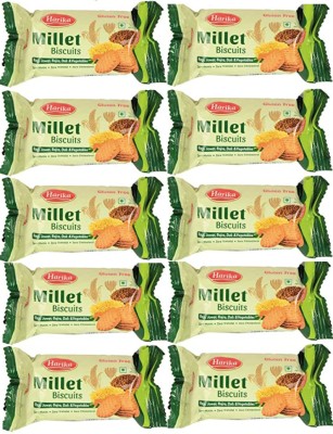 Harika Multi Millets Biscuits | Pack of 10pcs | Made of Ragi, Jowar & Bajra Multi Grain Biscuit(10 x 50 g)