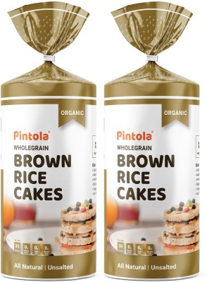 Pintola Organic Wholegrain Brown Rice Cakes (All Natural, Unsalted) High Fiber High Fiber(260 g, Pack of 2)