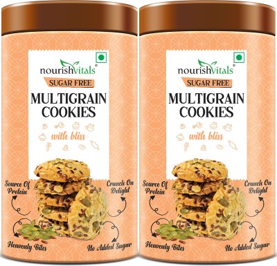 nourishvitals Multigrain Sugar Free Cookies, Heavenly Bites, Source of Protein Cookies(2 x 120 g)